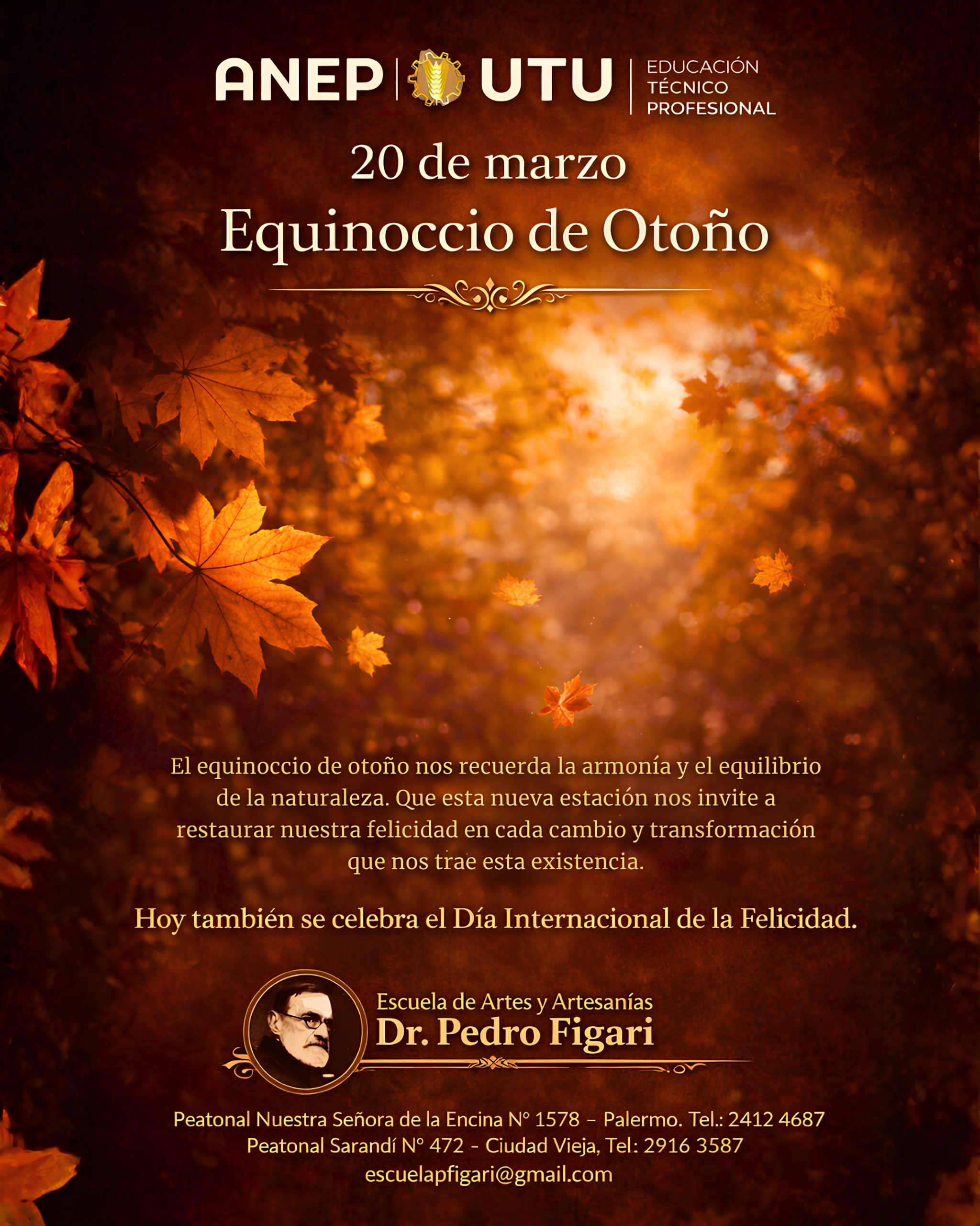 En este momento estás viendo 🍂✨ 20 de marzo: Equinoccio de Otoño y Día Internacional de la Felicidad 🌟😊