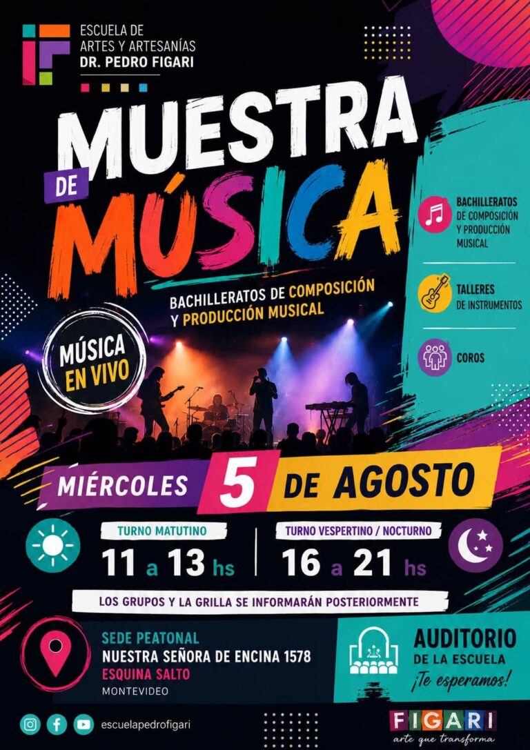 HOY  ¡La música toma el escenario en la Escuela de Artes y Artesanías Dr. Pedro Figari!