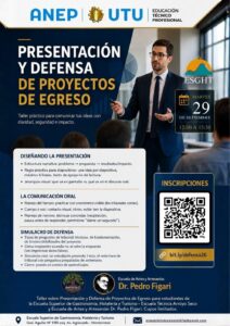 Afiche del taller Presentación y defensa de Proyectos de Egreso