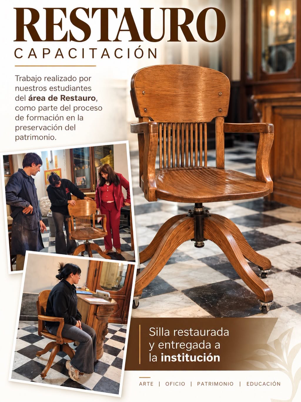 En este momento estás viendo 🪑✨ RESTAURAR ES PRESERVAR NUESTRA HISTORIA | ESCUELA FIGARI 🪵
